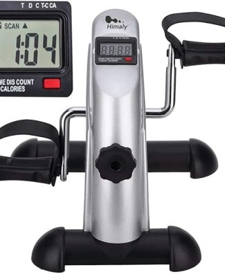 Mini Exercise Bike, himaly Under Desk Bike Pedal Exerciser Portable Foot Cycle Arm & Leg Peddler Machine with LCD Screen Displays