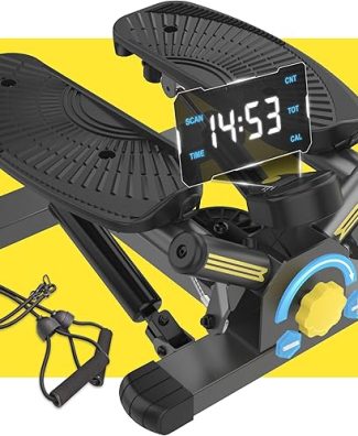 Mini Stepper with 300LBS Weight Capacity, Twist Stepper for Full Body Workout, Adjustable Step Height, Smooth and Quiet, Step Machine for Men Women